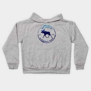 Acadia National Park Maine Moose Lovers Distressed Design Kids Hoodie